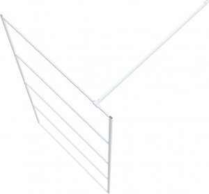 vidaXL Ścianka prysznicowa, biała, 100x195 cm przezroczyste szkło ESG 5