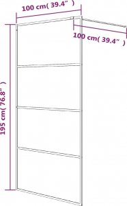 vidaXL Ścianka prysznicowa, biała, 100x195 cm przezroczyste szkło ESG 7