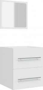 vidaXL Szafka łazienkowa z lustrem, biała, 41x38,5x48 cm 2