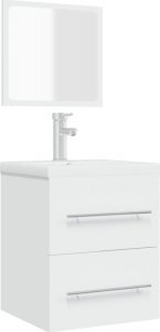 vidaXL Szafka łazienkowa z lustrem, biała, 41x38,5x48 cm 4