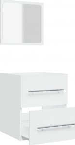 vidaXL Szafka łazienkowa z lustrem, biała, 41x38,5x48 cm 6