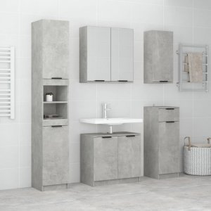 vidaXL 5-cz. zestaw szafek do łazienki, szarość betonu 1