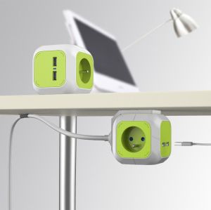 GreenBlue MagicCube poczwórne gniazdko prądowe, 2 wejścia usb 1,4m GB118 (MCE118) 2