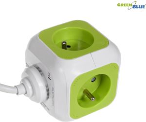 GreenBlue MagicCube poczwórne gniazdko prądowe, 2 wejścia usb 1,4m GB118 (MCE118) 3