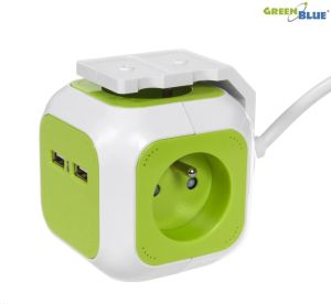 GreenBlue MagicCube poczwórne gniazdko prądowe, 2 wejścia usb 1,4m GB118 (MCE118) 5