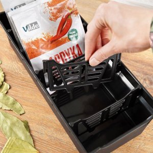 Vilde Organizer pojemnik kuchenny na torebki z przyprawami czarny 30x13x8 cm 4