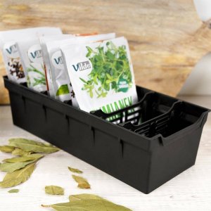 Vilde Organizer pojemnik kuchenny na torebki z przyprawami czarny 30x13x8 cm 5