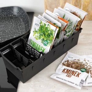 Vilde Organizer pojemnik kuchenny na torebki z przyprawami czarny 30x13x8 cm 6