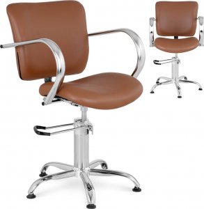 Physa Fotel krzesło fryzjerskie barberskie kosmetyczne London Brown brązowe Fotel krzesło fryzjerskie barberskie kosmetyczne London Brown brązowe 1