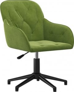 Krzesło biurowe vidaXL Obrotowe krzesło biurowe, jasnozielone, tapicerowane aksamitem 1
