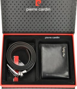 Pierre Cardin PIERRE CARDIN Zestaw prezentowy Męski Portfel + Pasek ZG-71 125 Czarny 1