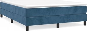 vidaXL Rama łóżka, ciemnoniebieska, 140x200 cm, tapicerowana aksamitem 2