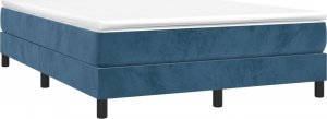 vidaXL Rama łóżka, ciemnoniebieska, 140x200 cm, tapicerowana aksamitem 3