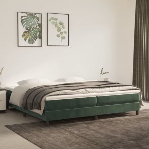 vidaXL Rama łóżka, ciemnozielona, 200x200 cm, tapicerowana aksamitem 1