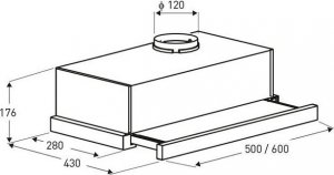 Okap Focus Okap podszafkowy Focus Treviso Black 50 cm 4
