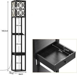 Lampa podłogowa Costway Lampa podłogowa z gniazdem elektrycznym i USB 3
