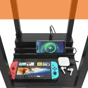 Lampa podłogowa Costway Lampa podłogowa z gniazdem elektrycznym i USB 5