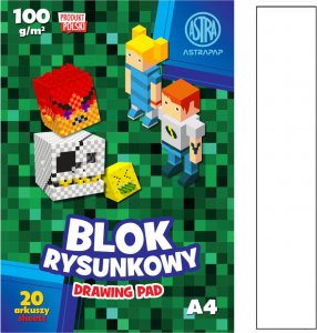 Astra Blok rysunkowy A4 20 karte Minecraft 100g/m2 ASTRA 1