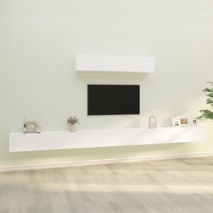 vidaXL Zestaw 4 szafek TV, biały, materiał drewnopochodny 1