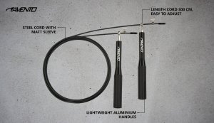 Skakanka sportowa Avento Skakanka stalowa aluminiowa bokserska AVENTO 2,8m uni 6