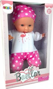 LeanToys Lalka Bobas Różowa Piżama w Kropki 30 cm 3