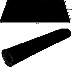 Podkładka 4kom.pl Podkładka pod mysz klawiaturę mata ochronna na biurko duża XXL 90x45cm Czarna 2