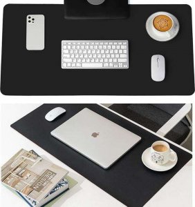 Podkładka 4kom.pl Podkładka pod mysz klawiaturę mata ochronna na biurko duża XXL 90x45cm Czarna 4