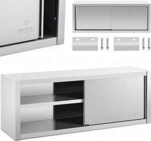 Royal Catering Szafa ścienna gastronomiczna z drzwiami przesuwanymi STAL 160 x 45 x 60 cm Szafa ścienna gastronomiczna z drzwiami przesuwanymi STAL 160 x 45 x 60 cm 1