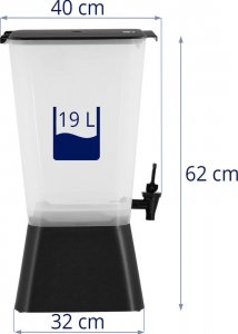Royal Catering Dyspenser dozownik do soków napojów lemoniady z kranem plastikowy 19 l Dyspenser dozownik do soków napojów lemoniady z kranem plastikowy 19 l 7