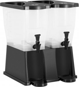 Royal Catering Dyspenser dozownik do soków napojów lemoniady z kranem plastikowy podwójny 2x 9.3 l Dyspenser dozownik do soków napojów lemoniady z kranem plastikowy podwójny 2x 9.3 l 1