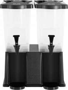 Royal Catering Dyspenser dozownik do soków napojów lemoniady z kranem plastikowy podwójny 2x 9.3 l Dyspenser dozownik do soków napojów lemoniady z kranem plastikowy podwójny 2x 9.3 l 2
