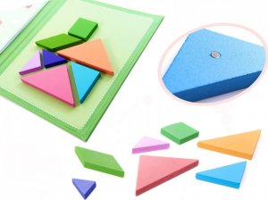 Książeczka magnetyczna układanka klocki 3D tangram 4
