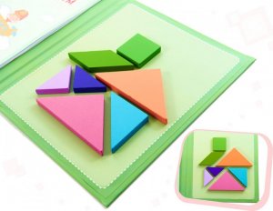 Książeczka magnetyczna układanka klocki 3D tangram 6