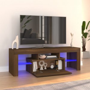 vidaXL Szafka pod TV z oświetleniem LED, brązowy dąb, 120x35x40 cm 1