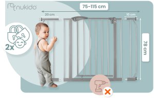 Barierka bramka zabezpieczająca szara Nukido 718301 3