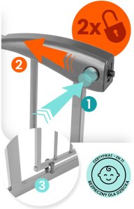 Barierka bramka zabezpieczająca szara Nukido 718301 6