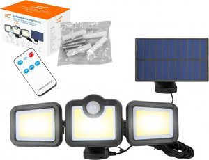 Kinkiet LTC Lampa ścienna solarna regulowana LED LTC 20W z czujnikiem ruchu i zmierzchu + pilot 9