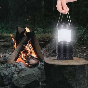 4kom.pl Lampka składana Latarka na biwak podróż turystyczna kempingowa survival Czarna 5