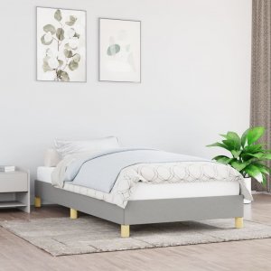 vidaXL Rama łóżka, jasnoszara, 80 x 200 cm, tapicerowana tkaniną 1