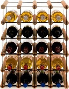 Wamar-Sosenka Regał na wino Stojak na 20 Butelek Szklanych/ PET  RW-8/ 4x5  Brązowy Metal + Drewno RW-8-4x5-20_O_BR 1