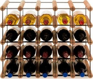 Wamar-Sosenka Regał na wino Stojak na 20 Butelek Szklanych/ PET  RW-8/ 5x4  Brązowy Metal + Drewno RW-8-5x4-20_O_BR 1