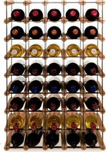 Wamar-Sosenka Regał na wino Stojak na 40 Butelek Szklanych/ PET  RW-8/ 5x8  Brązowy Metal + Drewno RW-8-5x8-40_O_BR 1