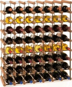 Wamar-Sosenka Regał na wino Stojak na 56 Butelek Szklanych/ PET  RW-8/ 7x8  Brązowy Metal + Drewno RW-8-7x8-56_O_BR 1
