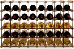 Wamar-Sosenka Regał na wino Stojak na 40 Butelek Szklanych/ PET  RW-8/ 8x5  Brązowy Metal + Drewno RW-8-8x5-40_O_BR 1