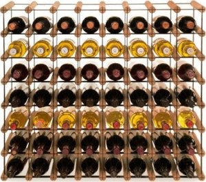 Wamar-Sosenka Regał na wino Stojak na 56 Butelek Szklanych/ PET  RW-8/ 8x7  Brązowy Metal + Drewno RW-8-8x7-56_O_BR 1