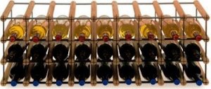 Wamar-Sosenka Regał na wino Stojak na 27 Butelek Szklanych/ PET  RW-8/ 9x3  Brązowy Metal + Drewno RW-8-9x3-27_O_BR 1
