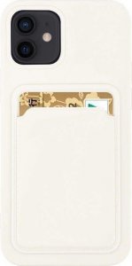 Hurtel Card Case silikonowe etui portfel z kieszonką na kartę dokumenty do Samsung Galaxy S22+ (S22 Plus) biały 1