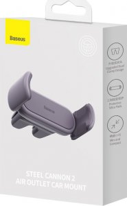 Baseus Baseus Steel Cannon 2 uchwyt do smartfona na kratkę wentylacyjną fioletowy (SUGP000005) 5