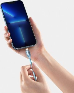 Kabel USB Baseus USB-C - Lightning 1.2 m Jasnoniebieski (BSU3637) 9