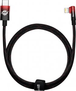 Kabel USB Baseus USB-C - Lightning 1 m Czarno-czerwony (BSU3619) 1